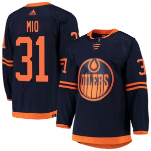 Men's Adidas Edmonton Oilers Eddie Mio Navy Alternate Primegreen Pro Jersey - Authentic
