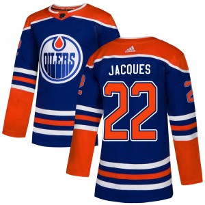Youth Adidas Edmonton Oilers Jean-Francois Jacques Royal Alternate Jersey - Authentic