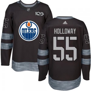 Youth Edmonton Oilers Dylan Holloway Black 1917-2017 100th Anniversary Jersey - Authentic