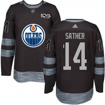 Youth Edmonton Oilers Glen Sather Black 1917-2017 100th Anniversary Jersey - Authentic