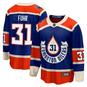 Youth Fanatics Branded Edmonton Oilers Grant Fuhr Royal Breakaway 2023 Heritage Classic Jersey - Premier