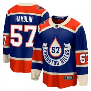 Youth Fanatics Branded Edmonton Oilers James Hamblin Royal Breakaway 2023 Heritage Classic Jersey - Premier