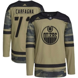Men's Adidas Edmonton Oilers Damien Carfagna Camo Military Appreciation Practice Jersey - Authentic