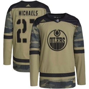 Youth Adidas Edmonton Oilers Owen Michaels Camo Military Appreciation Practice Jersey - Authentic