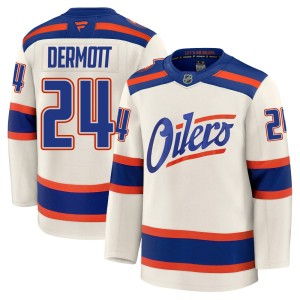 Youth Fanatics Edmonton Oilers Travis Dermott Light Beige Alternate Jersey - Premium