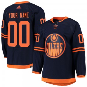 Youth Adidas Edmonton Oilers Custom Navy Custom Alternate Primegreen Pro Jersey - Authentic