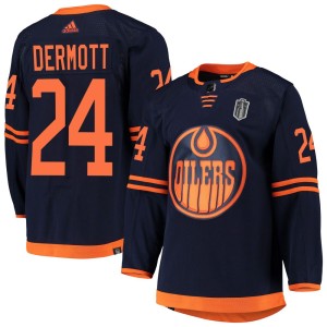Men's Adidas Edmonton Oilers Travis Dermott Navy Alternate Primegreen Pro 2025 Stanley Cup Final Jersey - Authentic