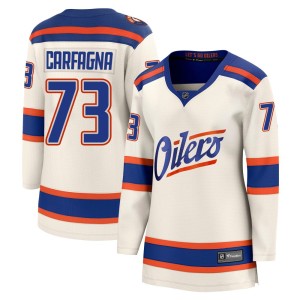 Women's Fanatics Edmonton Oilers Damien Carfagna Light Beige Alternate Jersey - Breakaway