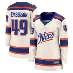Women's Fanatics Edmonton Oilers Ty Emberson Light Beige Alternate Jersey - Breakaway