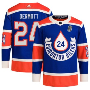 Men's Adidas Edmonton Oilers Travis Dermott Royal 2023 Heritage Classic Primegreen 2025 Stanley Cup Final Jersey - Authentic