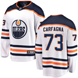 Youth Fanatics Branded Edmonton Oilers Damien Carfagna White Away Jersey - Breakaway