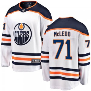 Youth Fanatics Branded Edmonton Oilers Ryan McLeod White Away Jersey - Breakaway