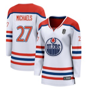 Women's Fanatics Branded Edmonton Oilers Owen Michaels White 2020/21 Special Edition 2025 Stanley Cup Final Jersey - Breakaway