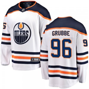 Men's Fanatics Branded Edmonton Oilers Jayden Grubbe White Away Jersey - Breakaway
