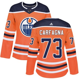 Women's Adidas Edmonton Oilers Damien Carfagna Orange r Home Jersey - Authentic