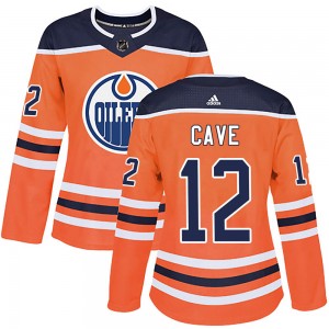 Women's Adidas Edmonton Oilers Colby Cave Orange r Home Jersey - Authentic