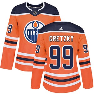 Women's Adidas Edmonton Oilers Wayne Gretzky Orange r Home Jersey - Authentic