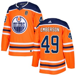 Men's Adidas Edmonton Oilers Ty Emberson Orange r Home 2025 Stanley Cup Final Jersey - Authentic