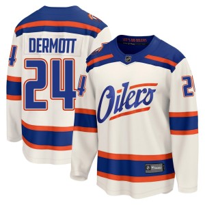 Youth Fanatics Edmonton Oilers Travis Dermott Light Beige Alternate Jersey - Breakaway
