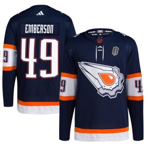 Youth Adidas Edmonton Oilers Ty Emberson Navy Reverse Retro 2.0 2025 Stanley Cup Final Jersey - Authentic