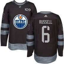 Men's Edmonton Oilers Kris Russell Black 1917-2017 100th Anniversary Jersey - Authentic