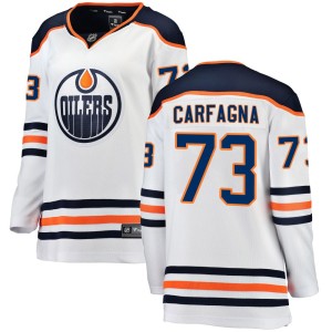 Women's Fanatics Branded Edmonton Oilers Damien Carfagna White Away Jersey - Breakaway