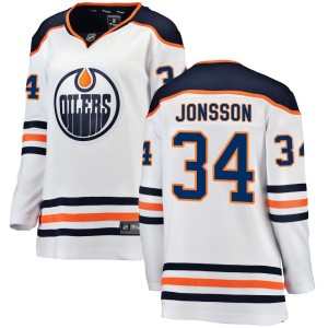 Women's Fanatics Branded Edmonton Oilers Samuel Jonsson White Away Jersey - Breakaway