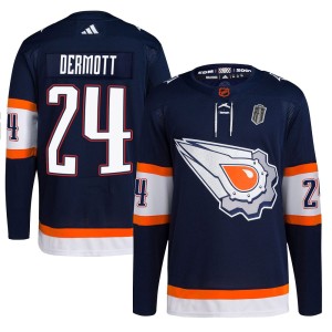 Men's Adidas Edmonton Oilers Travis Dermott Navy Reverse Retro 2.0 2025 Stanley Cup Final Jersey - Authentic