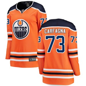 Women's Fanatics Branded Edmonton Oilers Damien Carfagna Orange Home Jersey - Breakaway